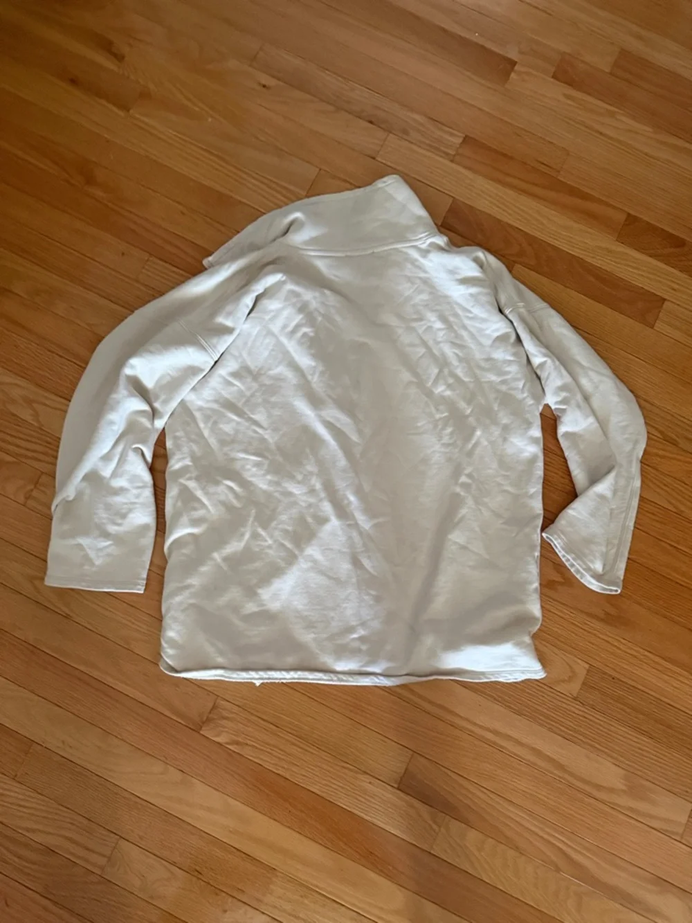 J. Crew University terry long half-zip tunic Cream Quarter-Zip Pullover